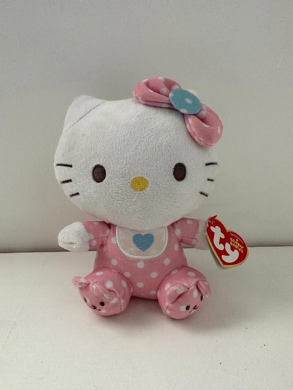 Ty Beanie Baby Vintage “Hello Kitty” wearing Pink Polka Dot (6 inch)